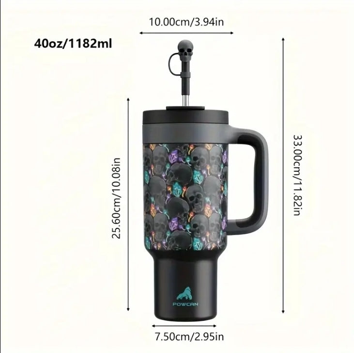 40oz Skull Tumbler Powcan